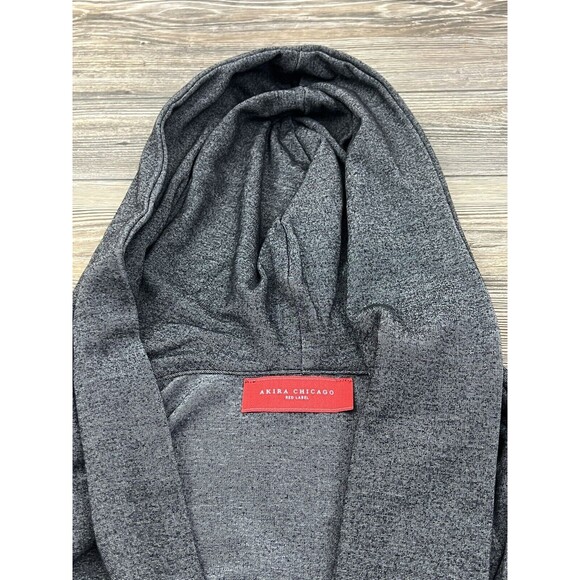 Akira Chicago Red Label Gray Wrap Belted Jacket W/Hood 3/4 Sleeves Women's Small - Picture 4 of 11
